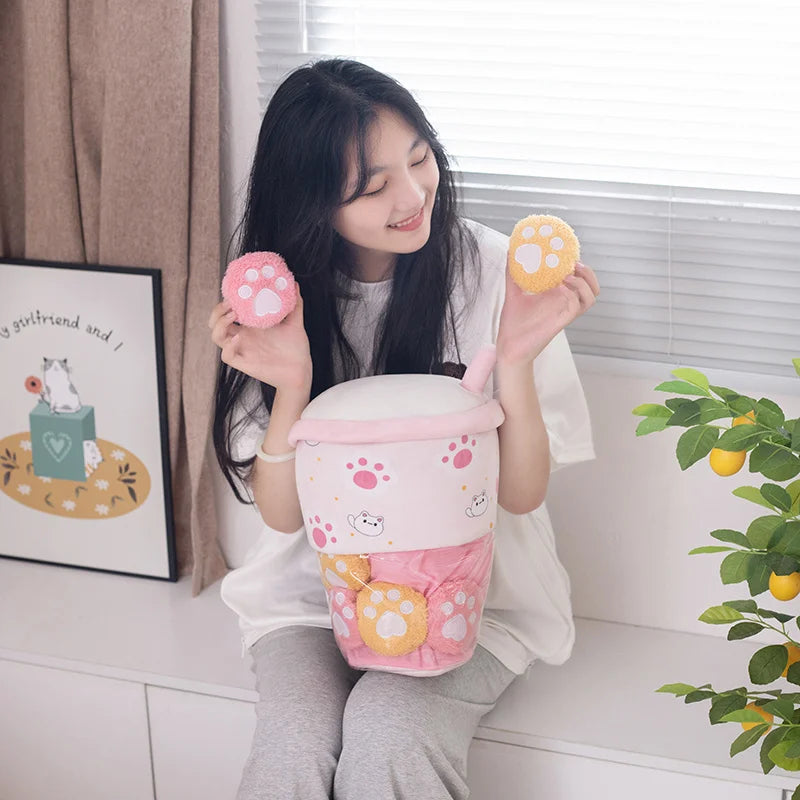 Various Play Doll Boba Plushies Mini Dolls in a Boba Cup Can Flip Boba Tea Toy Many Size Boba Tea Cushions for For Kids Girl