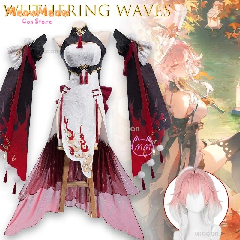 Wuthering Waves Changli LiaoYunJinHuang Cosplay Set Polyester