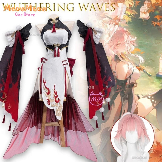 Wuthering Waves Changli LiaoYunJinHuang Cosplay Set Polyester