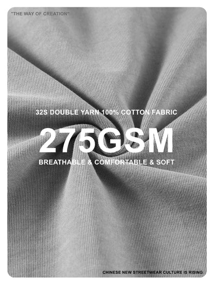 ZODF 2025 High Street Men Batik Washed Solid T Shirts Unisex Summer Loose Edge Noshrink 275gsm Cotton T-Shirt Streetwears HY0466