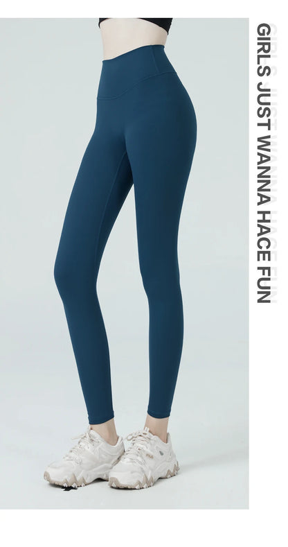 Naked Feel Yoga Leggings with Buttock Lifting and Hidden Waist Pockets – Women’s Gym Fitness Sportswear Tight