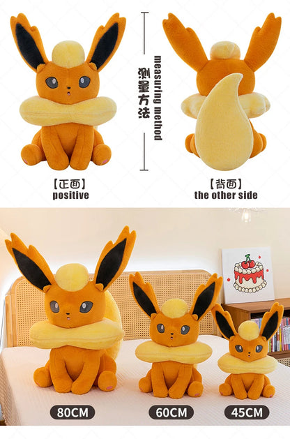 45/80cm Flareon Pokemon Plush Toys Large Anime Doll Cute Pillow Cartoon Giant Pokémon Plushie Stuffed Gift for Kids Christmas