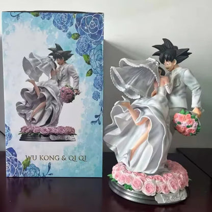 New Hot Dragon Ball Goku Wedding Statue Anime Figure Model Collectible Desktop Decoration Ornament Gifts For Couples