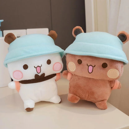 Cute Yier Bubu and Dudu Bear Panda Plushies With Backpack Cartoon Stuffed Animal Doll Appease Peluche Plush Toy Birthday Gifts