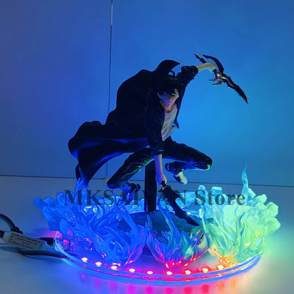 Anime Solo Leveling Sung Jinwoo Excite Motions Action Figure Toys DIY Atmosphere Lamp PVC Model Collection Figurine