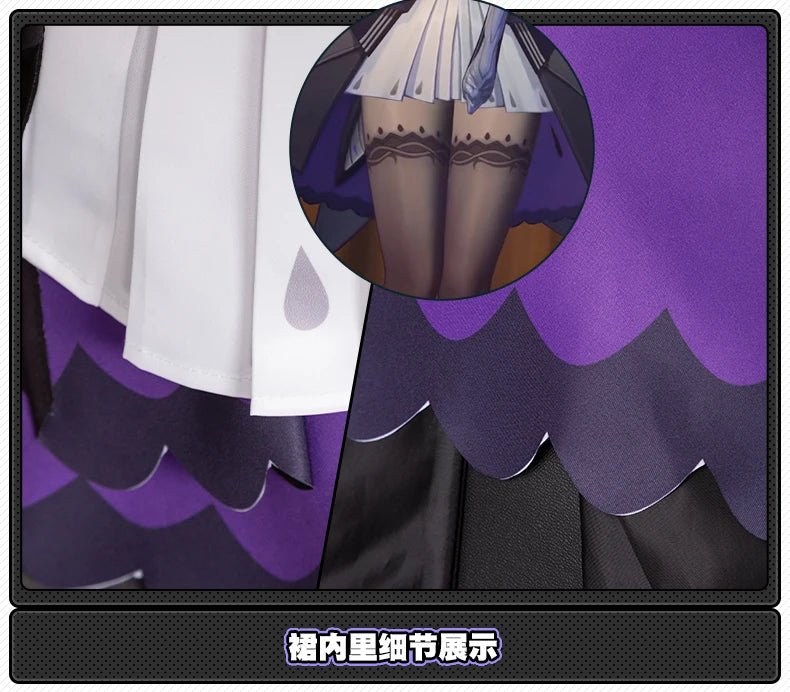 Zenless Zone Zero Vivian Cosplay Costume Wig Dress Uniform Headwear Mockingbird Carnival Halloween Party for Women Girls Props