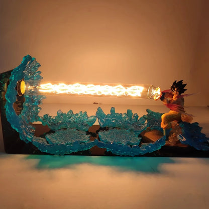 Son GOKU Action Figure Dragon Ball Z DIY Atmosphere Lampara Toys Kaiouken PVC Model Collection For Birthday Gift