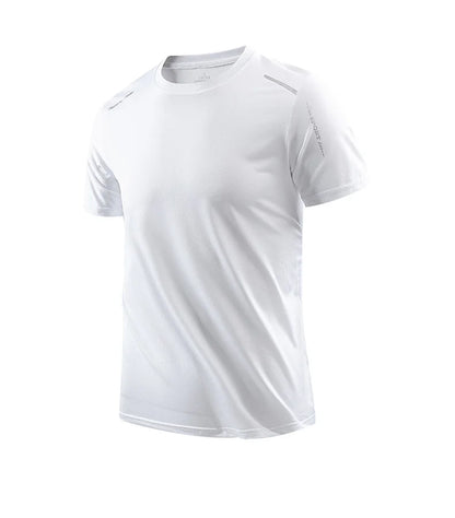 Chrlck Men’s Quick Dry Running T-Shirt Breathable Soft Elastic Outdoor Sports Tee for Hiking Fishing Summer