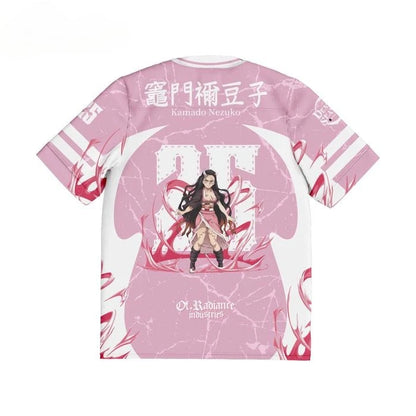 Demon Slayer Nezuko Kamado Anime Series Number Jersey Oversize Style Kpop Baseball Hockey Outfit T-shirt Daily Unisex Tops Tees