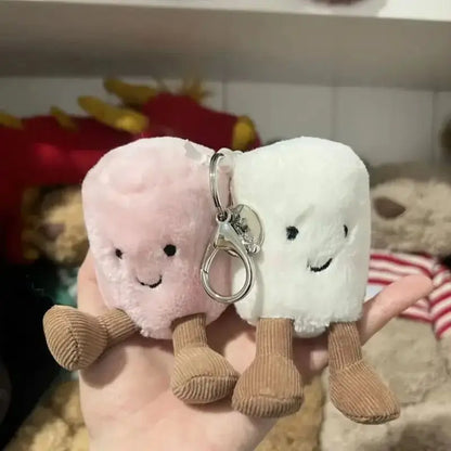 New Plush Cotton Candy Two Tone Cute Soft Two Tone Keychain Bag Pendant Plush Accessories Doll Car Pendant Holiday Gifts
