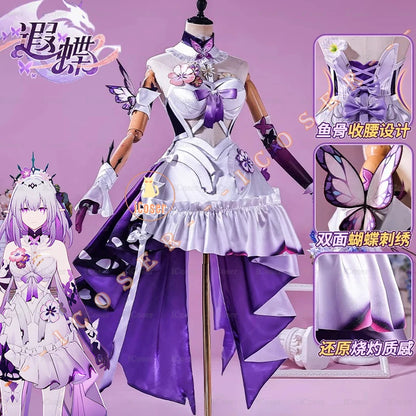 Honkai Star Rail Castorice Cosplay Costume Wig Dress Earrings Headwear Halloween Party for Women Girls Carnival Game Cos Props