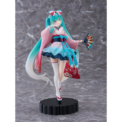 19CM Hatsune Miku Figure Anime Virtual Anchor Proportional Humanoid Cute Tokyo Kimono Hobbies Toy Gift Collection Ornaments