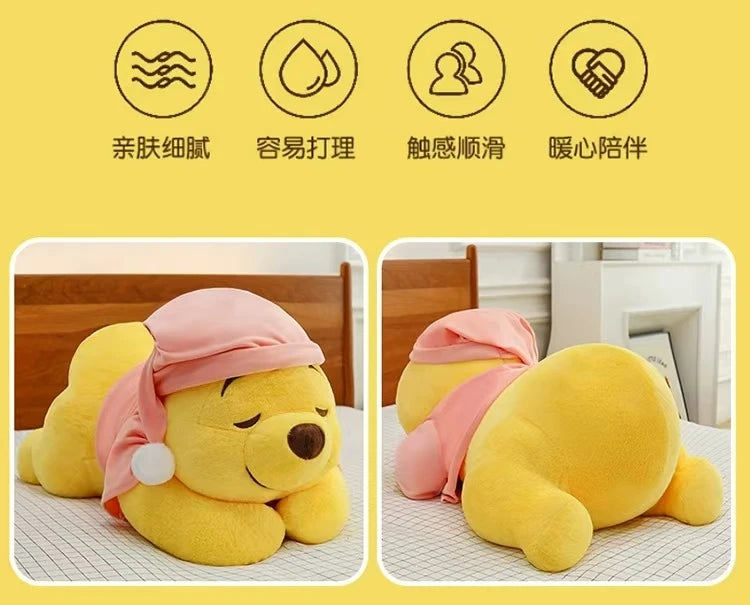 35CM-80CM New Disney Winnie The Pooh Plush Toy Cute Cartoon Bear Stuffed Doll Soft Anime Pillow Kawaii Souvenir Birthday Gift