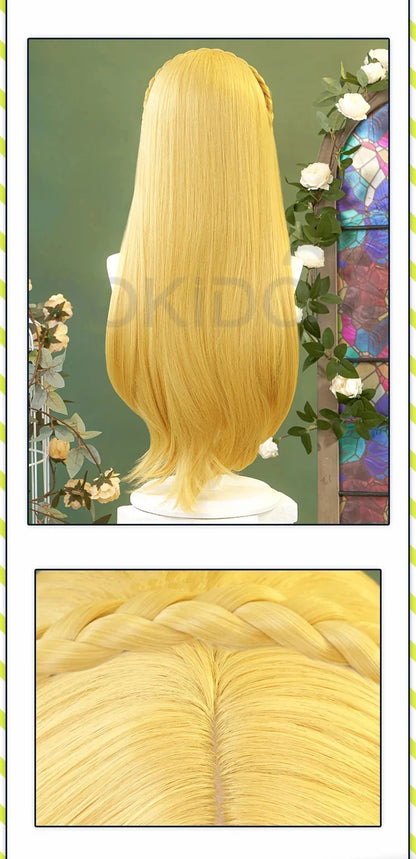 IN STOCK Princess Wig Game Cosplay DokiDoki Wig Women Cartoon Long Short Yellow Linkk Princess Cosplay Hair Free Cap Wig