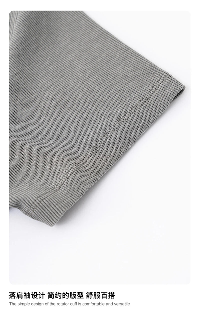 ZODF Women Retro 2025 Summer 275gsm U Collar Washed T-Shirts Hotsweet Girls Sexy Slim Fit T Shirt Brand Tees HY0992