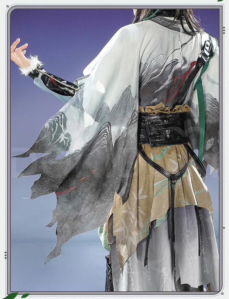 Qiuyuan Cosplay Costume Game Wuthering Waves DokiDoki-SR Men White Suits Wuthering Waves Qiuyuan Wig Cosplay Accessories