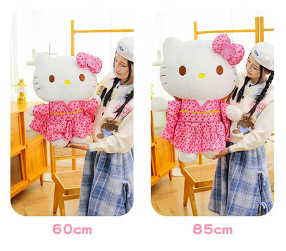 Sanrio Kawaii Hokkaido Japanese Kimono Hello Kitty Plush Toy Cute Sakura Kitten Stuffed Animal Kids Birthday Gift for Children