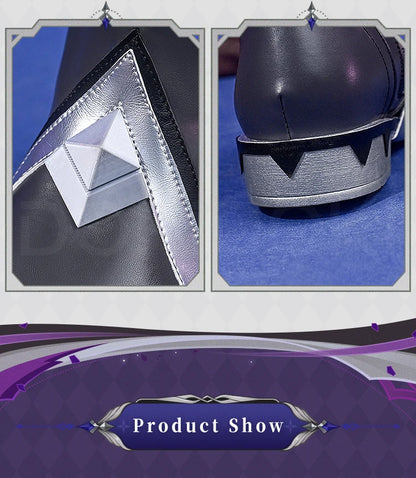 Flins Durin Cosplay Shoes Game Genshin Impact DokiDoki-SR Men Short Long Black Boots Kyryll Chudomirovich Halloween Cosplay