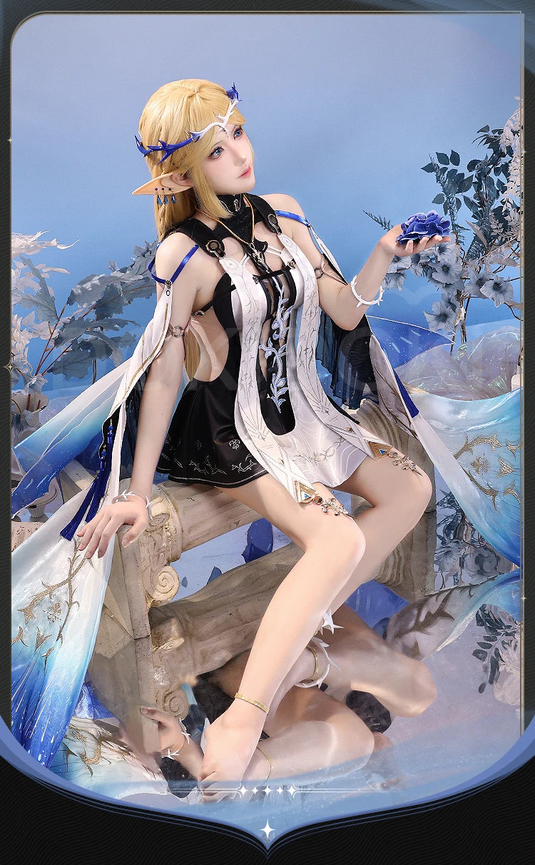 Cartethyia Cosplay Costume Game Wuthering Waves DokiDoki-SR Women Dress Cantarella Halloween Cosplay Wig