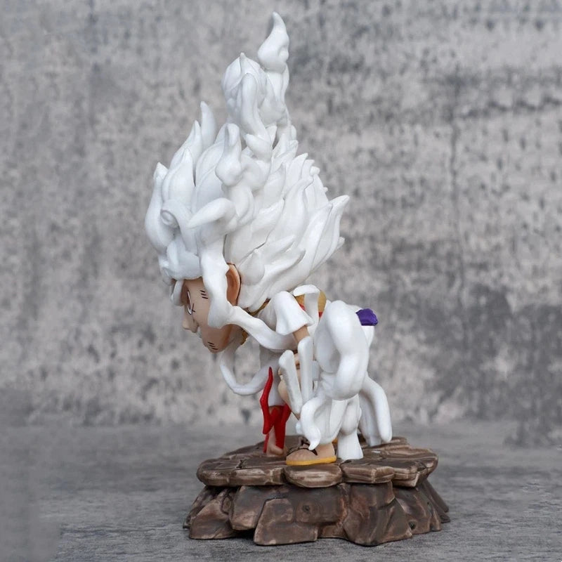 New 15.5cm One Piece Luffy Gear 5 Nika Figure PVC Fruit Awakening Hammer Pose Statue Model Desktop Decor Fans Collect Gift