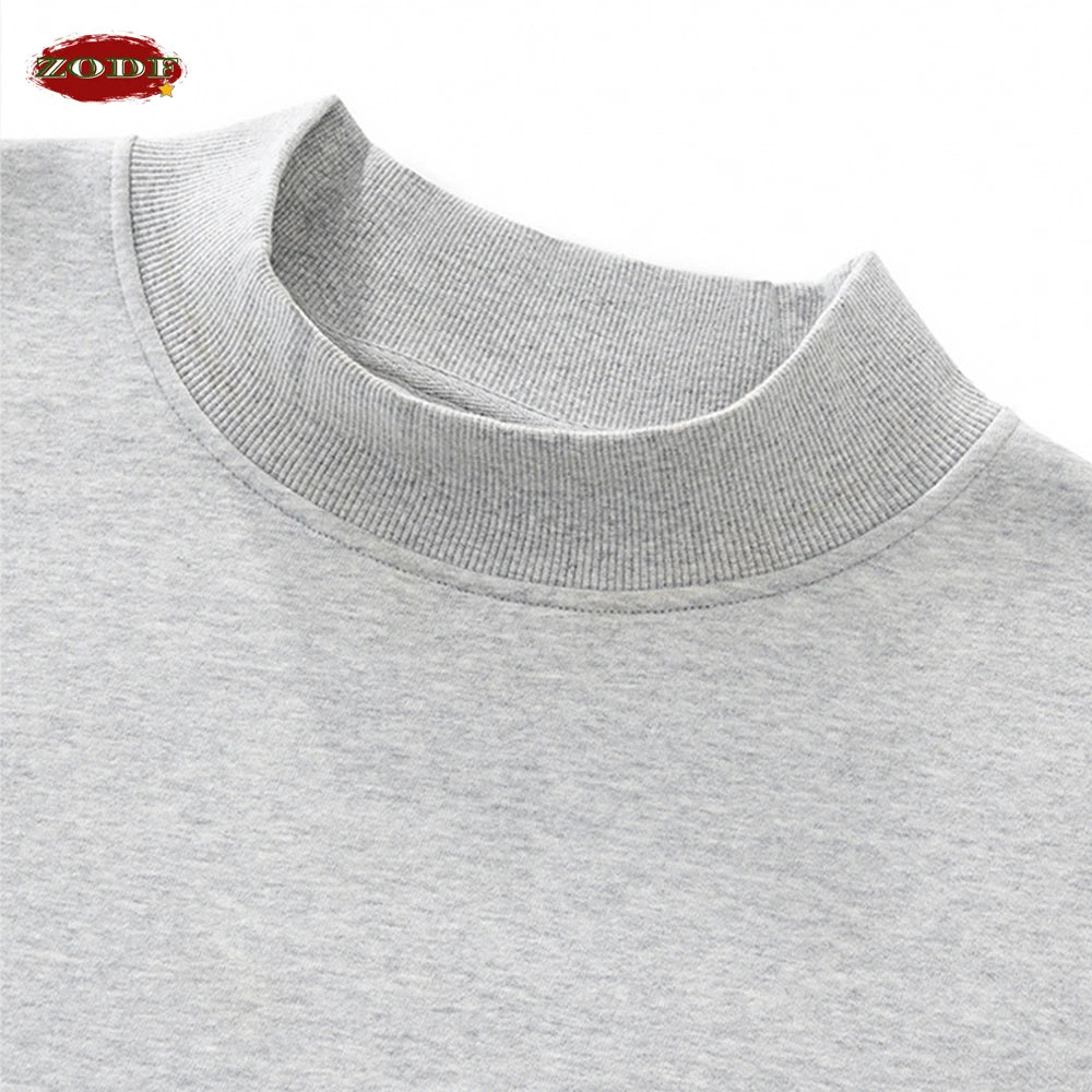 ZODF 2025 Winter Women 350gsm Warm Fleece Sweatshirts Girls Female Hip Hop Half Turtleneck Pullovers Brand Clothing HY056