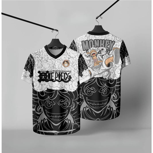 Jersey One Piece MONKEY D LUFFY Anime Korean Style Kpop Baseball Hockey T-shirt Fashion Streetwear Anime Daily Unisex Tops Tees