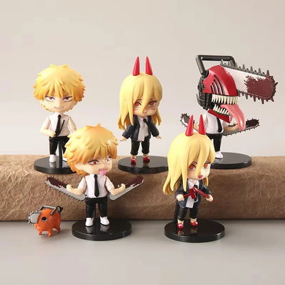 Hot 6Pcs-Set Chainsaw Man Anime Figure PVC Denji Pochita Collection Action Figures Model Set Toys Anime  Dolls Kids Gift