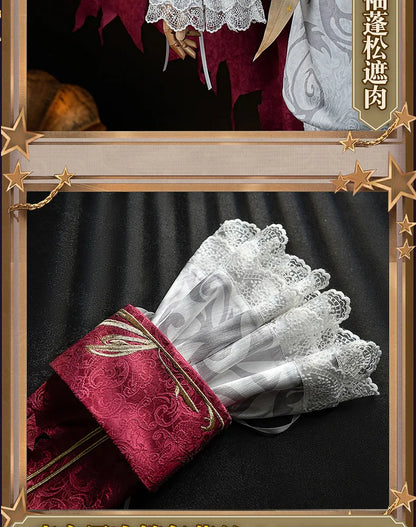 Identity V Hullabaloo Mike Morton Brightest Star Cosplay Costume Wig Uniform Hat Props Halloween Party for Women Men Carnival