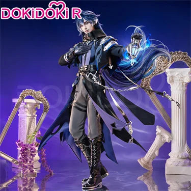 IN STOCK Flins Cosplay Shoes Game Genshin Impact DokiDoki Men Long Black Boots Kyryll Chudomirovich Flins Halloween Cosplay