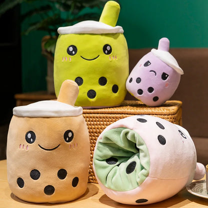Various Play Doll Boba Plushies Mini Dolls in a Boba Cup Can Flip Boba Tea Toy Many Size Boba Tea Cushions for For Kids Girl