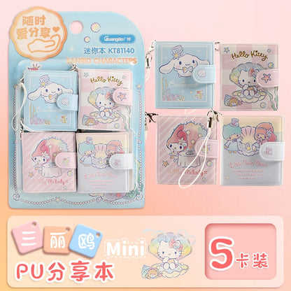 Sanrio Cartoon Mini Notepad Kawaii My Melody Kuromi Cinnamoroll Notebook Portable Pocket Hand Book Stationery Students Supplies