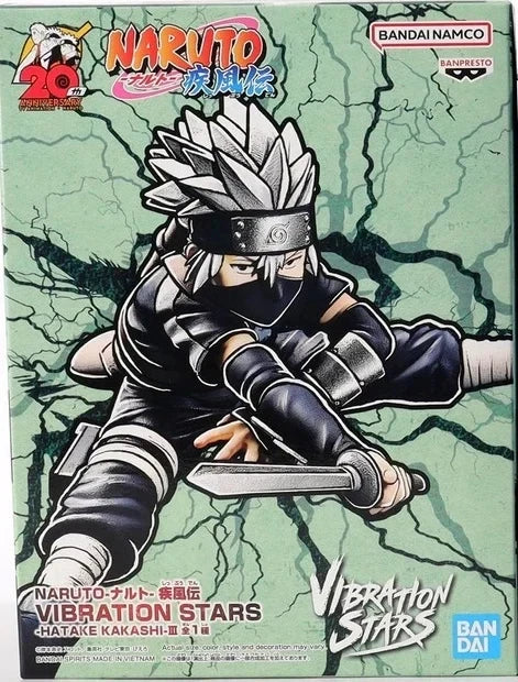 Bandai In Stock Naruto Banpresto Vibration Stars Hatake Kakashi Uchiha Obito Action Anime Model Boxed Toys Figure Gifts