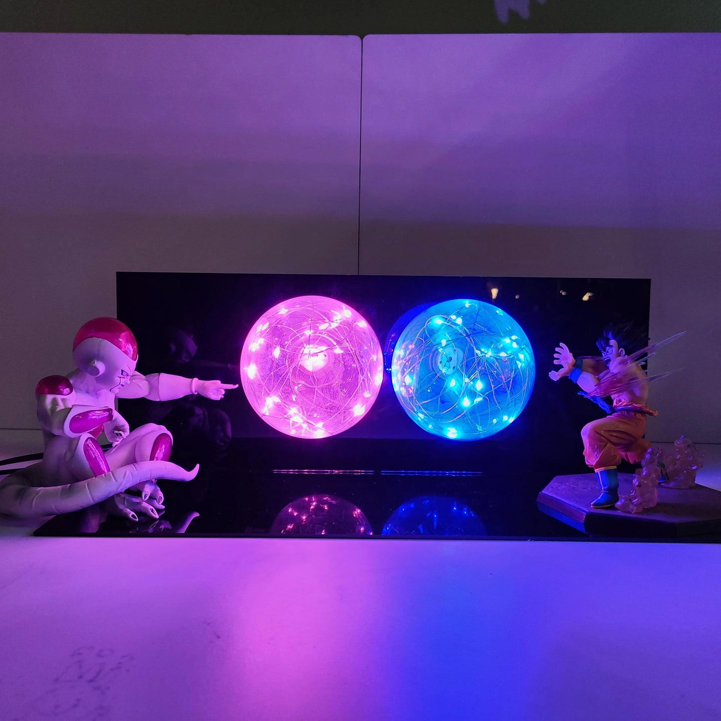 Dragon Ball Anime Lamp Goku vs Freeza Kamehameha Led Diy Action Figure Toys DBZ 3d Atmosphere Lamp Figurine PVC Model