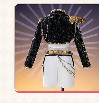 【Last Batch】IN STOCK Miraa Rumii Cosplay Costume【110-150】DokiDoki-N Halloween Family Girls Black Golden Suit Plus Size