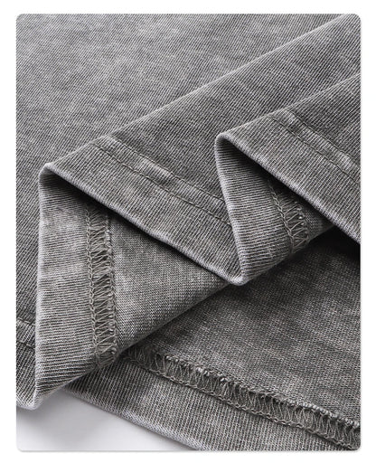 ZODF New Hip Hop Washed Cotton Boxy T-Shirts For Men Unisex Retro Loose Fit Basic Short Version T Shirt Brand Tops HY1076