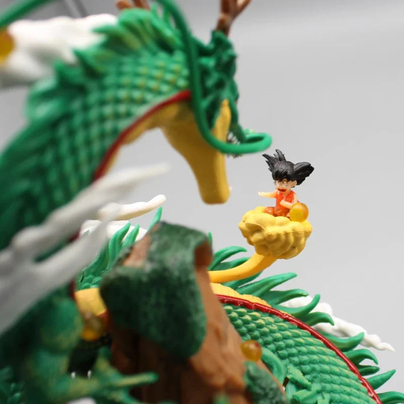 Dragon Ball Z Shenron Anime Figure Goku And Mountain Shenron 20cm Action Figurine Pvc Statue Model Doll Collectible Toys Gifts