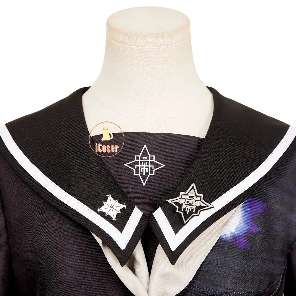 Darumi Amemiya Cosplay Costume Wig The Hundred Line Battle Uniform Headwear Last Defense Academy Halloween Women Girls Carnival