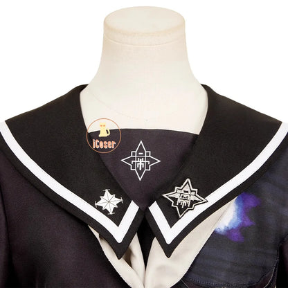 Darumi Amemiya Cosplay Costume Wig The Hundred Line Battle Uniform Headwear Last Defense Academy Halloween Women Girls Carnival