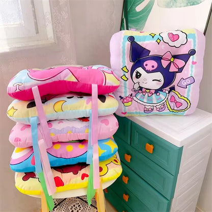 Sanrio Kuromi Plush Cushion Cute Anime Pochacco Cinnamoroll Hello Kitty My Melody Chair Non-slip Seat Cushion Xmas Gift For Girl