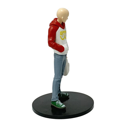 16cm One Punch Man Anime Figure Hoodie Saitama Action Figure Devil Transforms Man Genos Figurine PVC Collection Model Doll Toys