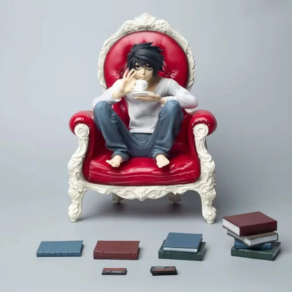 Death Note Gk L Sitting Pose Statue Figure - Cute & Adorable Style, Room & Desk Decoration, Boxed Collectible, Perfect Gift