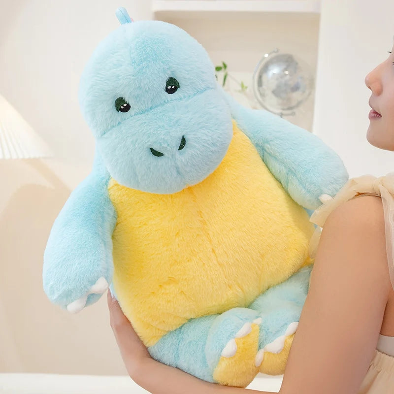 New Candy Sweet Color Cartoon Dino Plush Toy Pink Blue Dinosaur Soft Doll Large Sleep Hug Pillow Bedroom Home Decoration