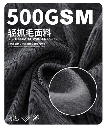 ZODF Fashion Winter Men 500gsm Fleece Hoodies Unisex Loose Fit Heavy Weight Thick Warm Hooded Pullovers Coats Streetwears HY0045