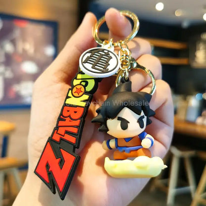 Anime Dragon Ball Keychain Z Super Saiyan Son Goku Bulma Broly Piccolo Majin Buu Series Car Pendant Children Keyring Toys Gifts