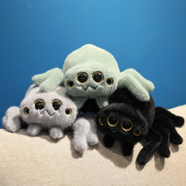 Cute Colorful Four-Eyed Jumping Spider Plush Keychain Bag Pendant Soft Toy Plushie