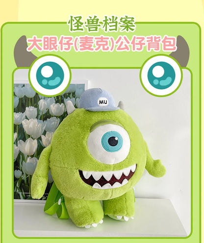 40/60CM Big Size Mike Wazowski Disney Anime Plush Stuffed Doll Kawaii Room Decoration Plushies Pillow Ornaments Holiday Gifts