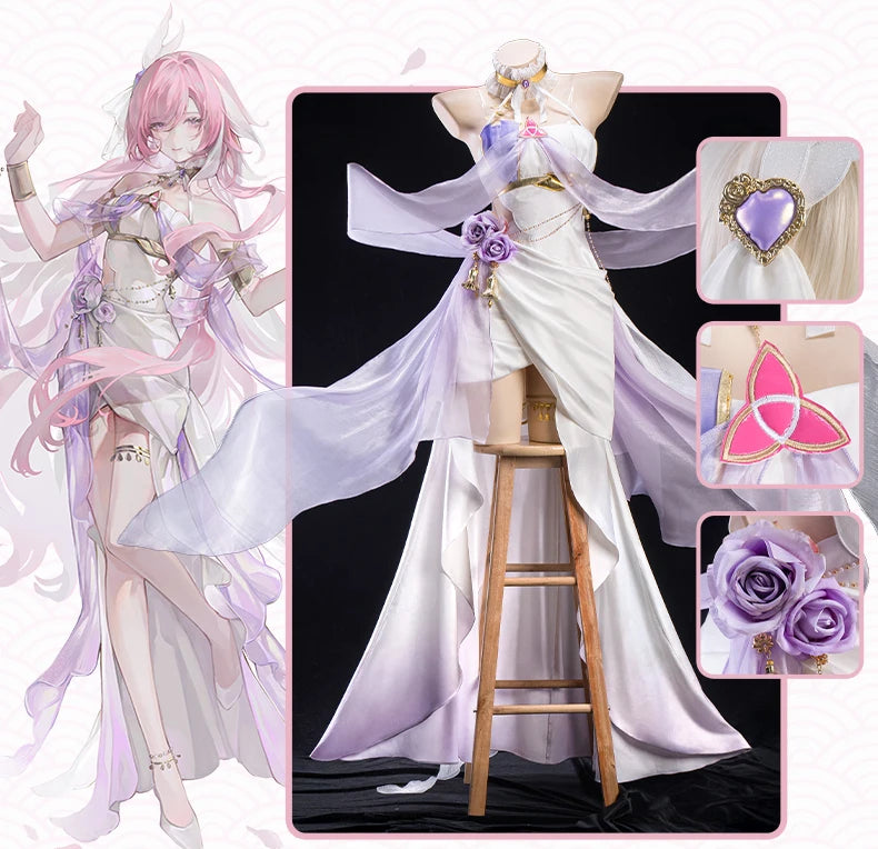 IN STOCK UWOWO Elysia Cosplay Game Honkai Impact 3: Elysia Gown Fanart Cosplay Costume Halloween Costume
