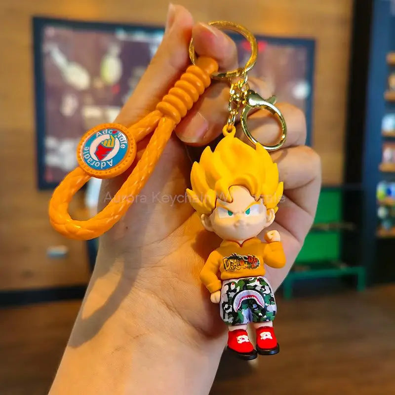 Anime Kawaii Dragon Ball Keychain Z Super Saiyan Son Goku Bulma Broly Piccolo Majin Buu Series Car Pendant Keyring Kid Toys Gift
