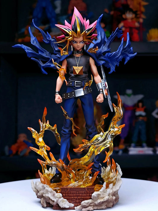 28cm Yugi Muto Figure Dark Game Dimensional Duel Monsters Action Figures Pvc Model Statue Collection Ornament Kids Toy Gifts