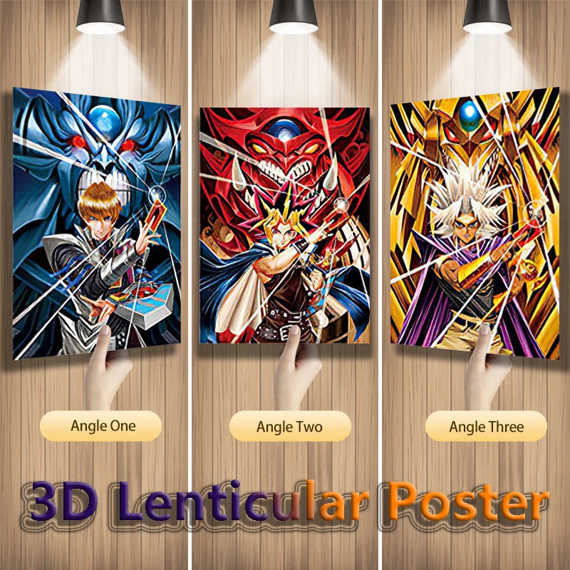 Anime Art Yu-Gi-Oh! Seto Kaiba/Yugi Muto/Marik Ishtar 3D Lenticular Posters Painting Home Decor(Without Frame)